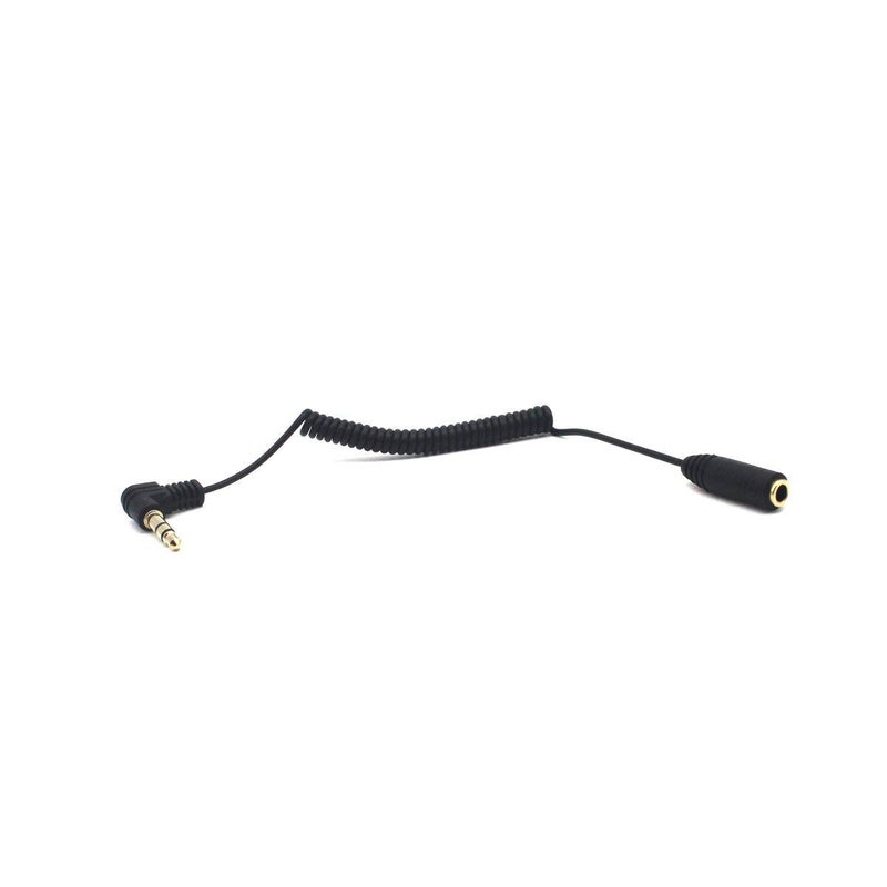Kework 30cm 3.5mm TRS Extension Audio Coiled Cable, 90 Degree Angle Male to Straight Female 1/8" 3.5mm 3 Pole Jack Stereo Headphone Aux Spring Spiral Cord, 2 Pack, OD 1.5mm - Image 4